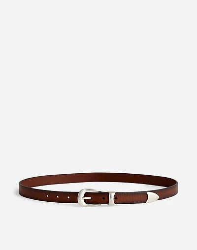 Metal-Tipped Three-Piece Leather Belt | Madewell