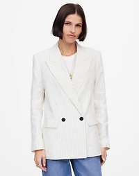 Relaxed Blazer Pinstripe Linen Blend | Madewell