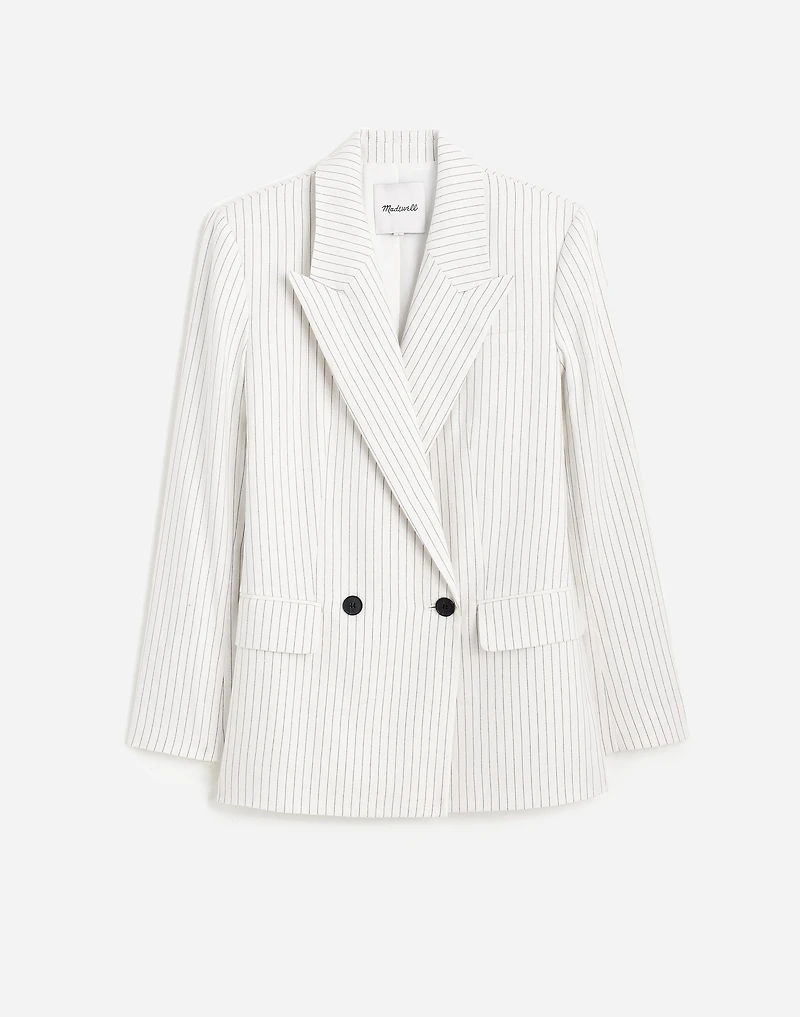 Relaxed Blazer in Pinstripe Linen Blend | Madewell