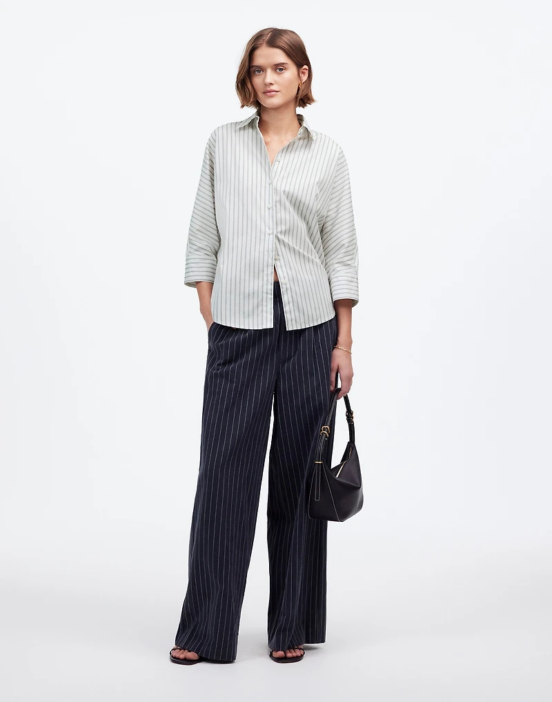 Poplin Oversized Button-Up Shirt Stripe | Madewell
