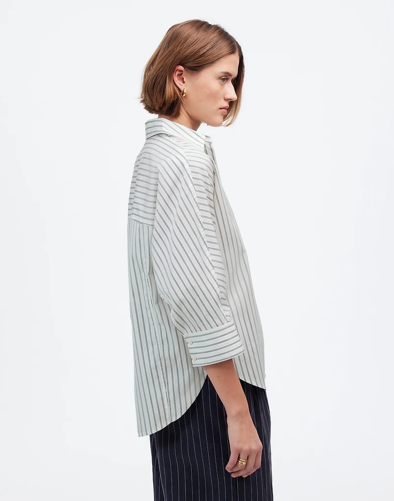 Poplin Oversized Button-Up Shirt in Stripe | Madewell