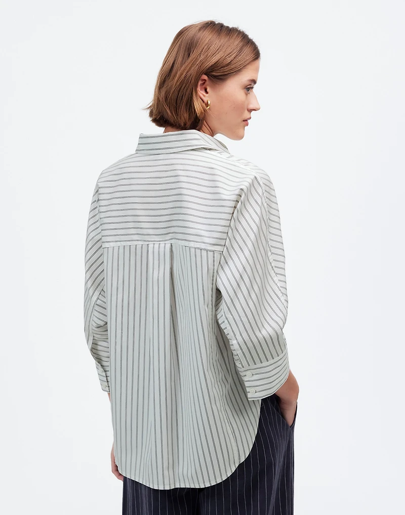 Poplin Oversized Button-Up Shirt Stripe | Madewell