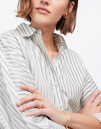 Poplin Oversized Button-Up Shirt in Stripe | Madewell