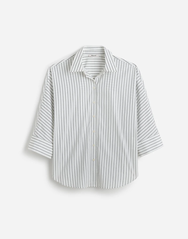 Poplin Oversized Button-Up Shirt in Stripe | Madewell