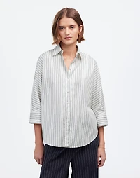 Poplin Oversized Button-Up Shirt in Stripe | Madewell