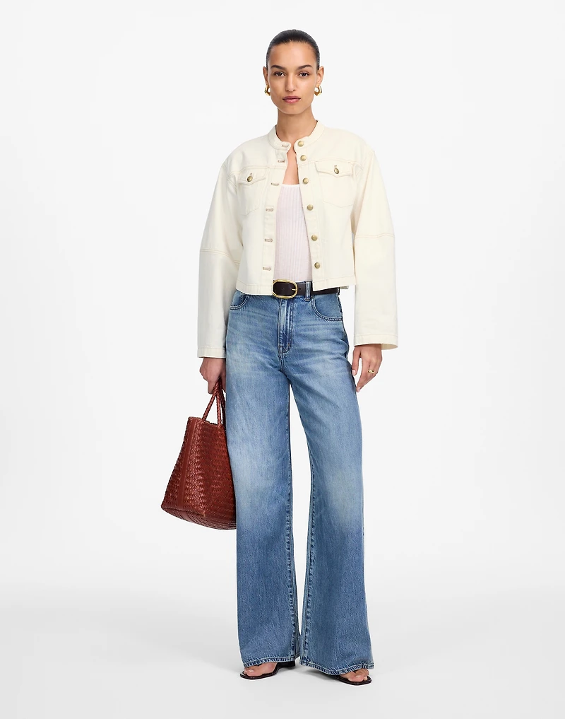 Cocoon-Sleeve Denim Lady Jacket