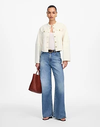 Cocoon-Sleeve Denim Lady Jacket