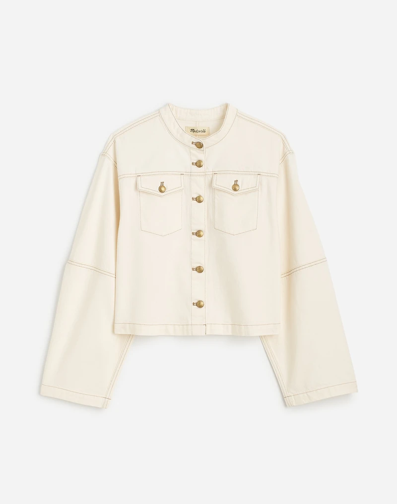 Cocoon-Sleeve Denim Lady Jacket