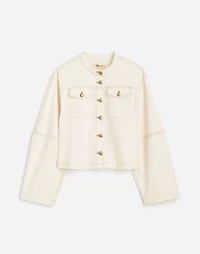 Cocoon-Sleeve Denim Lady Jacket