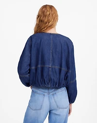 Bubble-Sleeve Jean Bomber Jacket in Newkirk Wash: Airy Denim Edition | Madewell