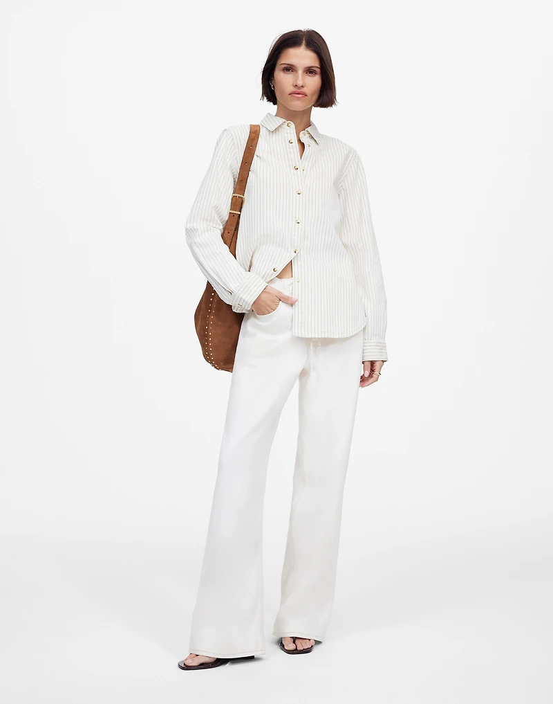 Denim Classic Button-Up Shirt in Pinstripe | Madewell
