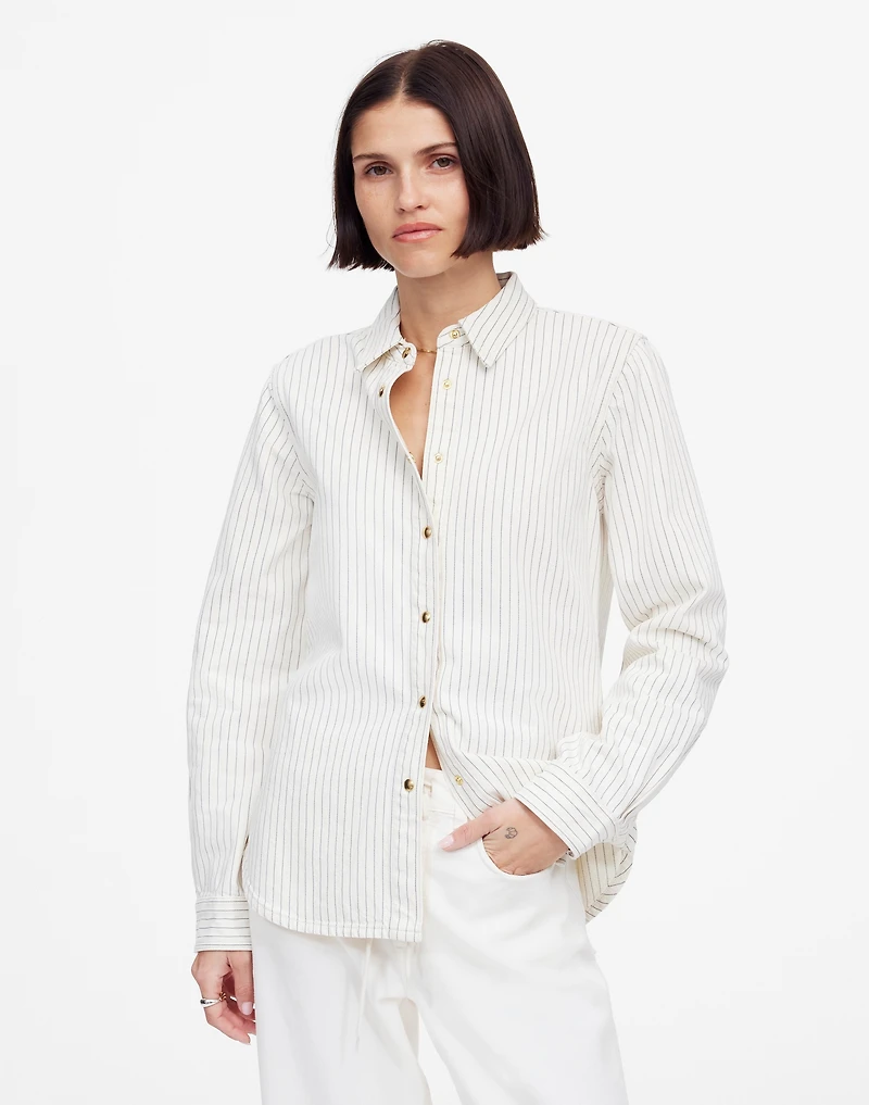 Denim Classic Button-Up Shirt in Pinstripe | Madewell