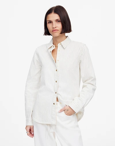 Denim Classic Button-Up Shirt in Pinstripe | Madewell