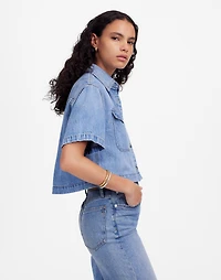 Boxy-Crop Button-Up Shirt: Airy Denim Edition | Madewell
