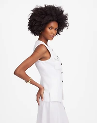 Denim High Crewneck Vest