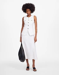 Denim High Crewneck Vest