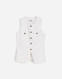 Denim High Crewneck Vest