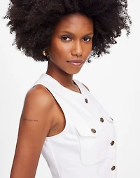 Denim High Crewneck Vest