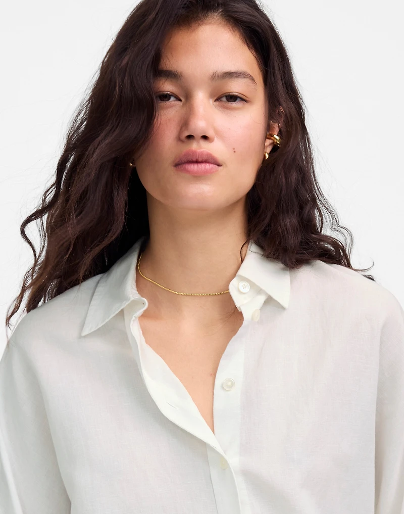 Oversized Pleated-Sleeve Button-Up Shirt | Madewell