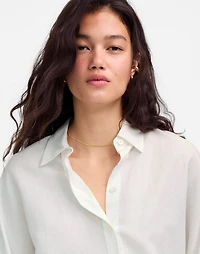 Oversized Pleated-Sleeve Button-Up Shirt | Madewell