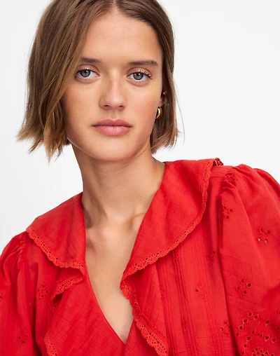 Ruffled Puff-Sleeve Top | Madewell