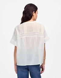 Lace-Inset Pintucked Henley Top | Madewell