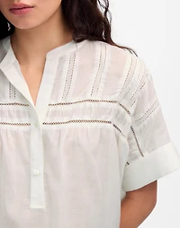 Lace-Inset Pintucked Henley Top | Madewell