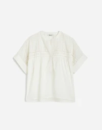 Lace-Inset Pintucked Henley Top | Madewell