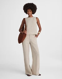 Linen Pleated Shell Top