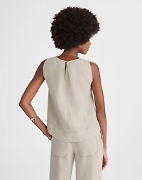 Linen Pleated Shell Top