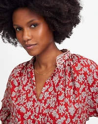 Shirred Popover Top in Paisley Print | Madewell