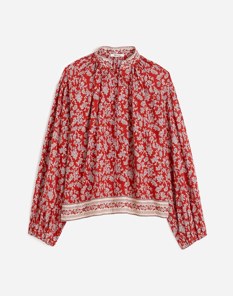 Shirred Popover Top Paisley Print | Madewell