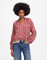 Shirred Popover Top in Paisley Print | Madewell