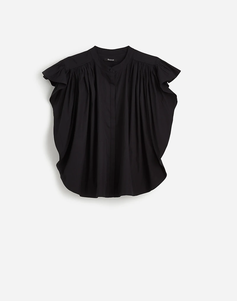 Poplin Shirred Button-Up Shirt | Madewell