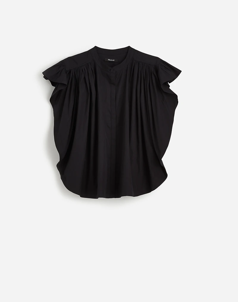 Poplin Shirred Button-Up Shirt | Madewell