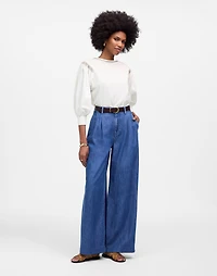 Embroidered Poplin Balloon-Sleeve Top | Madewell