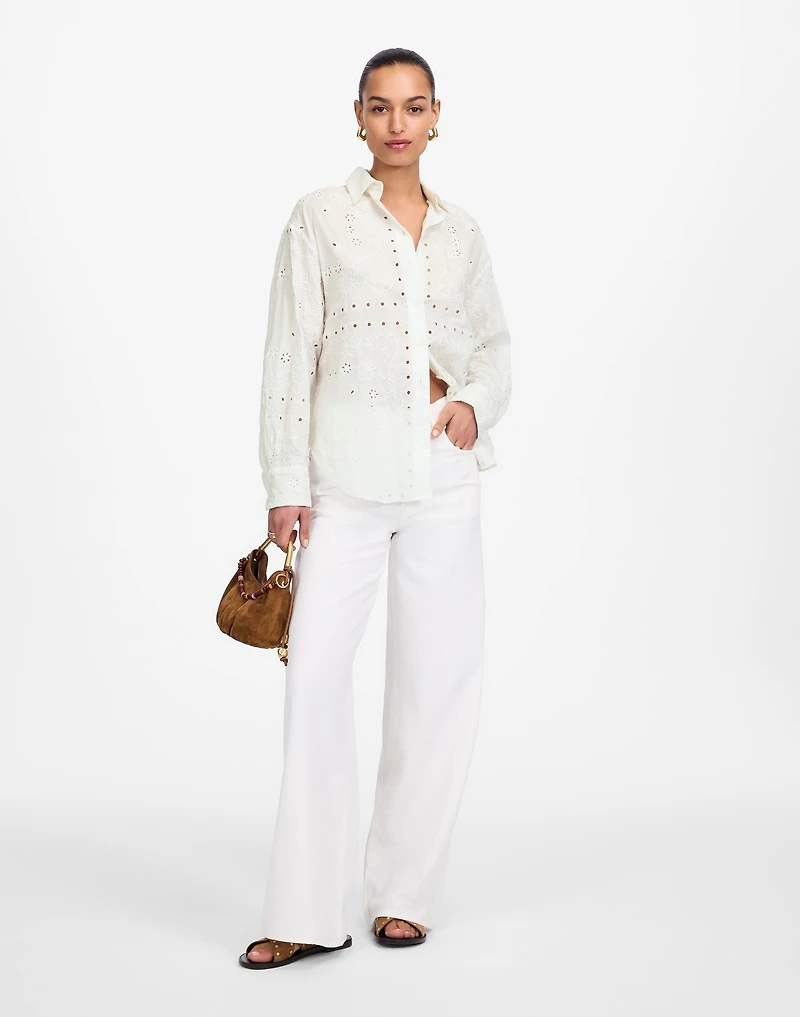 Embroidered Oversized Button-Up Shirt | Madewell
