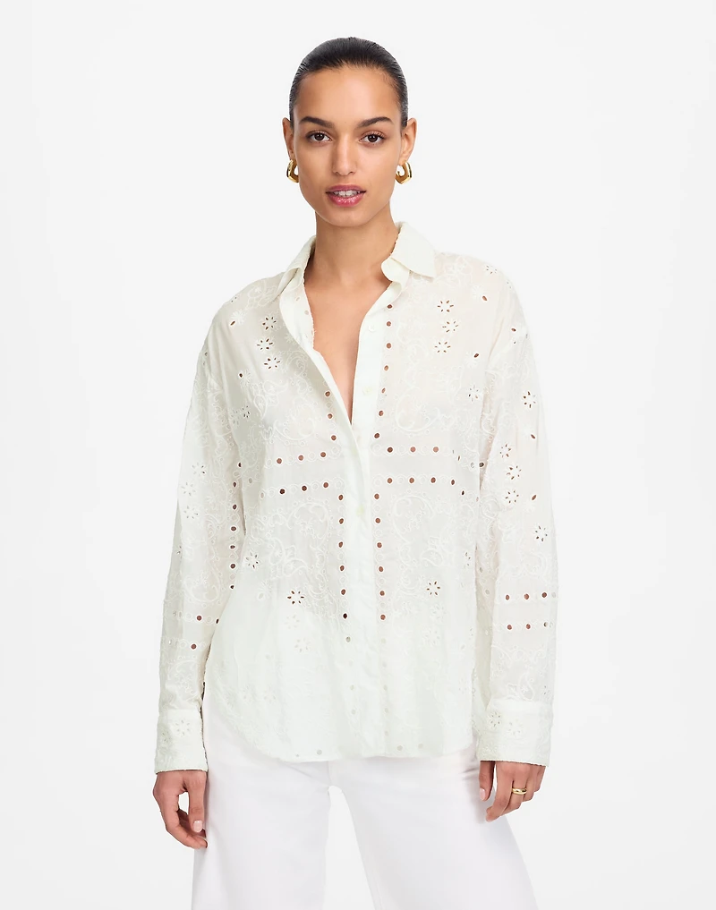 Embroidered Oversized Button-Up Shirt | Madewell