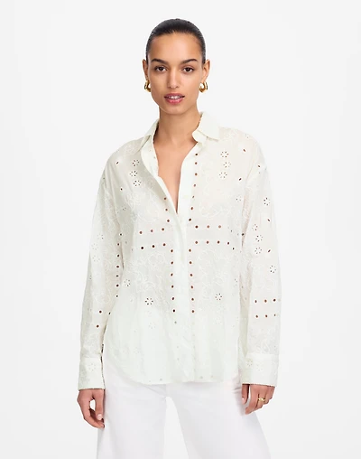 Embroidered Oversized Button-Up Shirt | Madewell