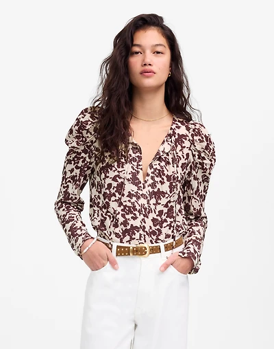 Draped Tie-Front Top | Madewell