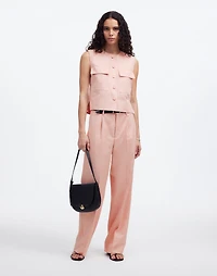 Crop Cargo-Pocket Crewneck Top | Madewell