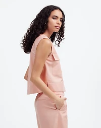 Crop Cargo-Pocket Crewneck Top | Madewell