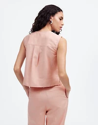 Crop Cargo-Pocket Crewneck Top | Madewell
