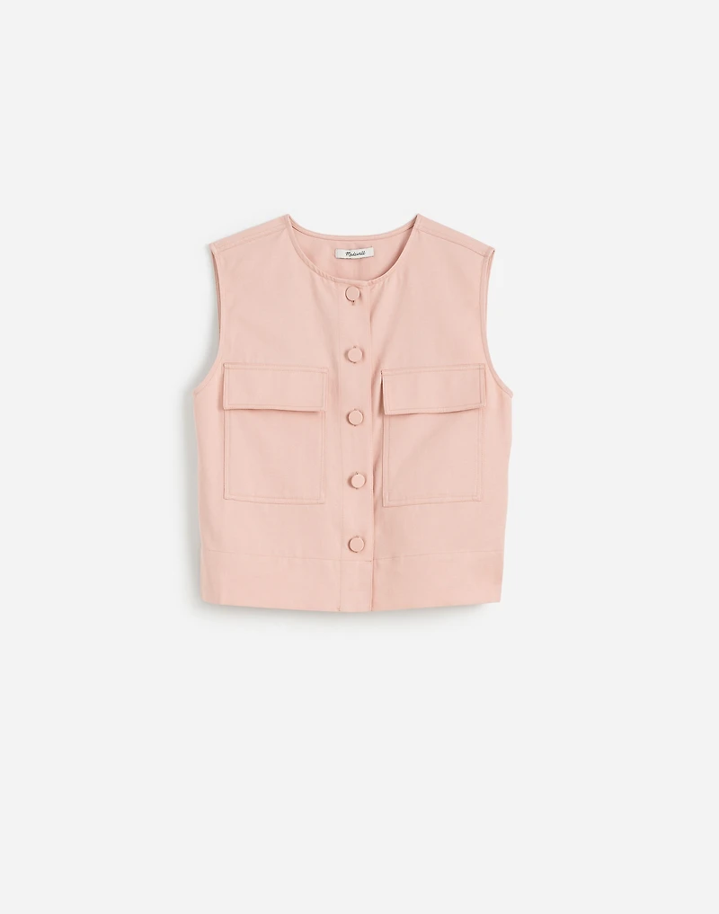 Crop Cargo-Pocket Crewneck Top | Madewell