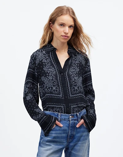 Relaxed Button-Up Shirt in Bandana Print | Madewell