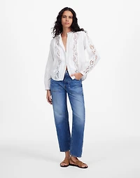 Lace-Inset Pintucked Button-Up Top | Madewell