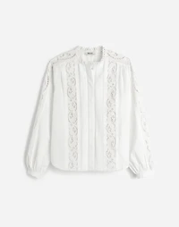Lace-Inset Pintucked Button-Up Top | Madewell