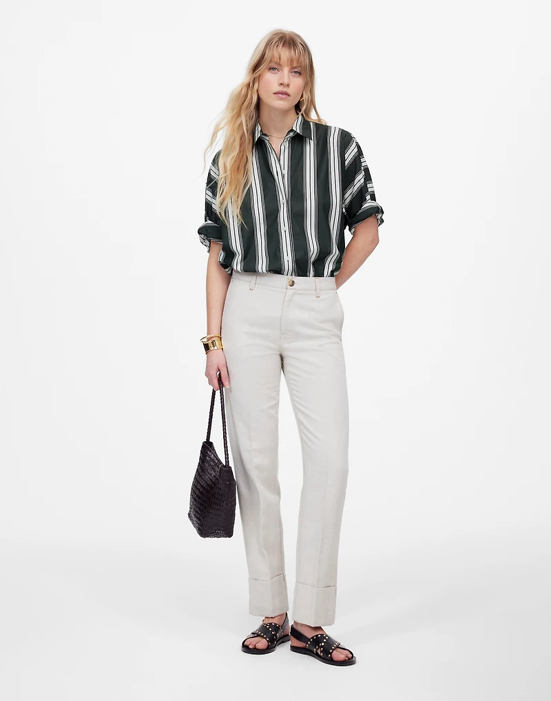 Oversized Pleated-Sleeve Button-Up Shirt | Madewell