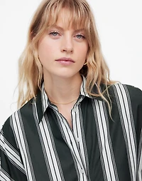 Oversized Pleated-Sleeve Button-Up Shirt | Madewell