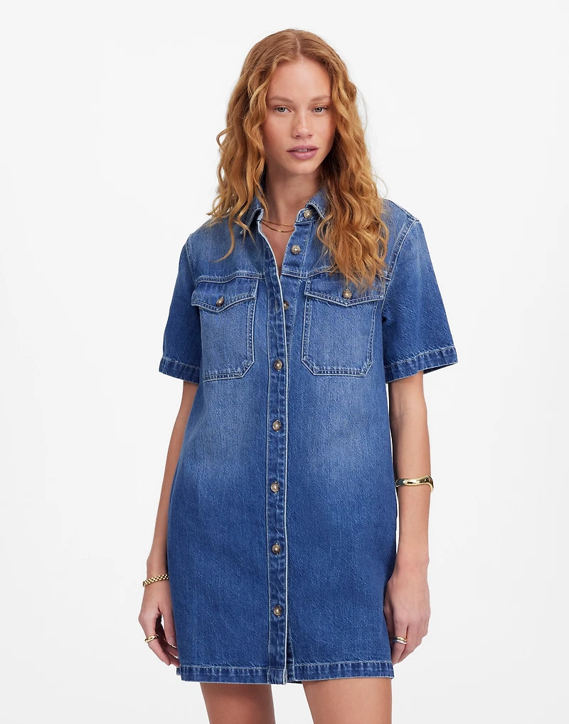 Denim Boxy Shirtdress in Demarco Wash | Madewell